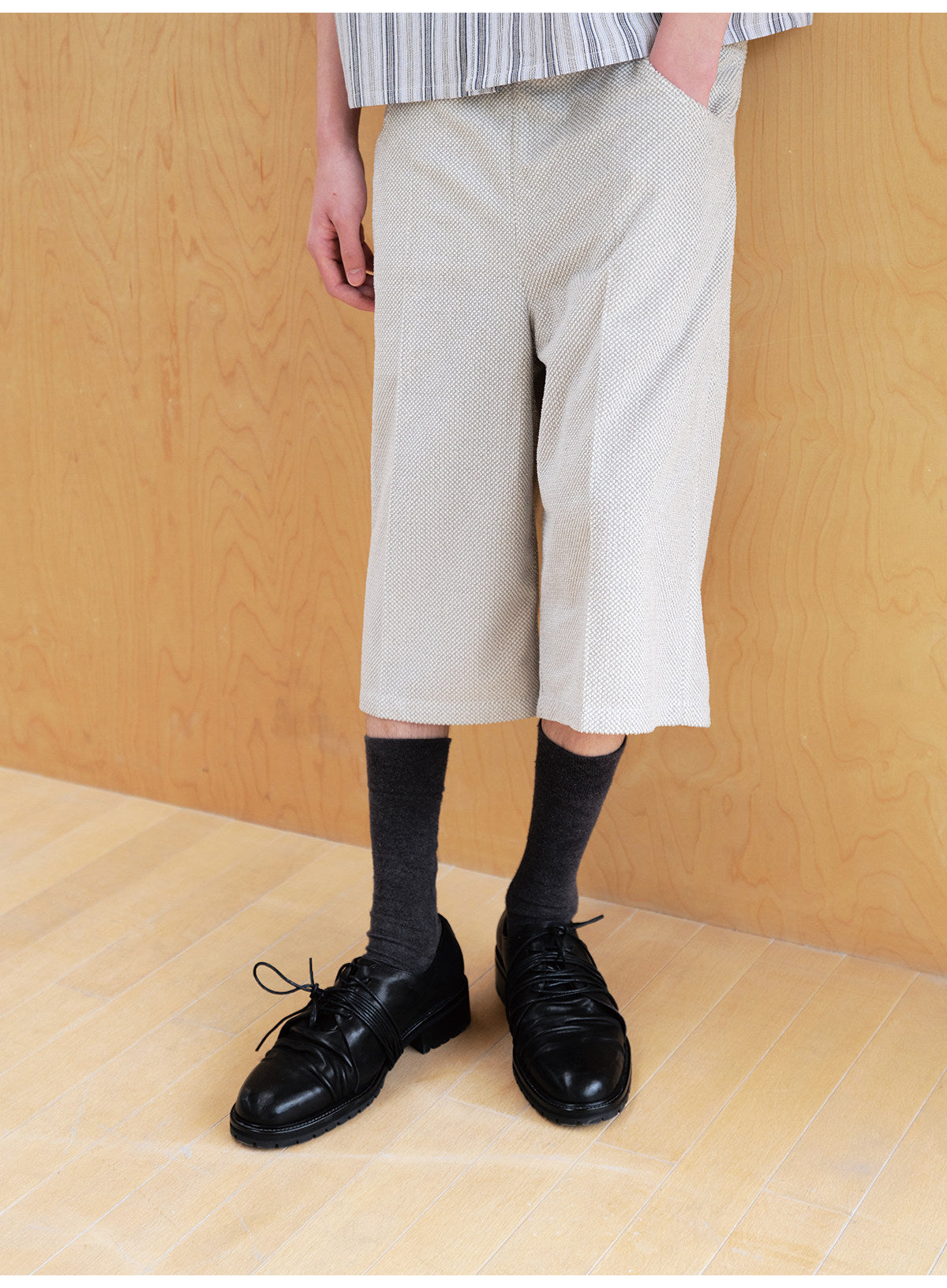Belted Derby Leather Shoes