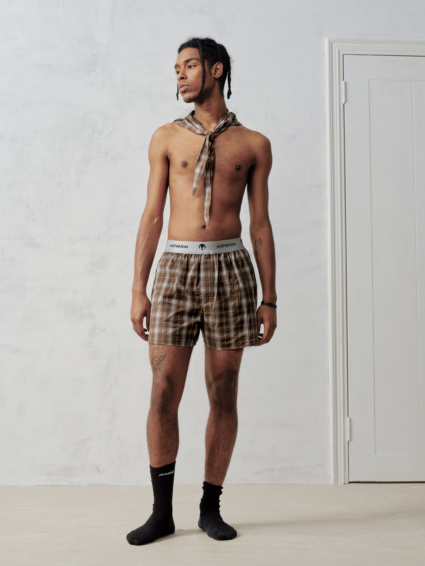 Checked boxer shorts