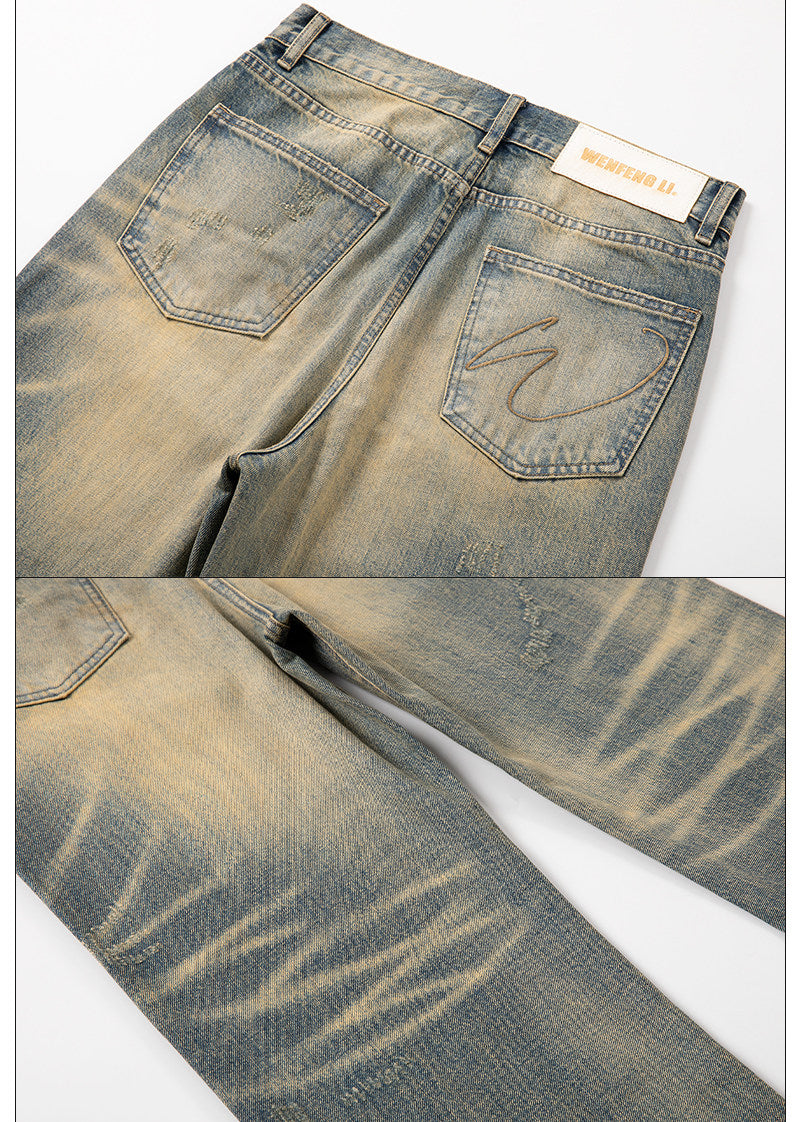 Mud loose straight-leg jeans