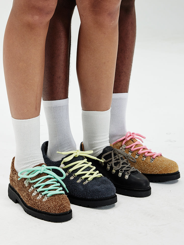 CRICLE CAGE SUEDE LEATHER HIKING DERBY CONTRASTING SNEAKER