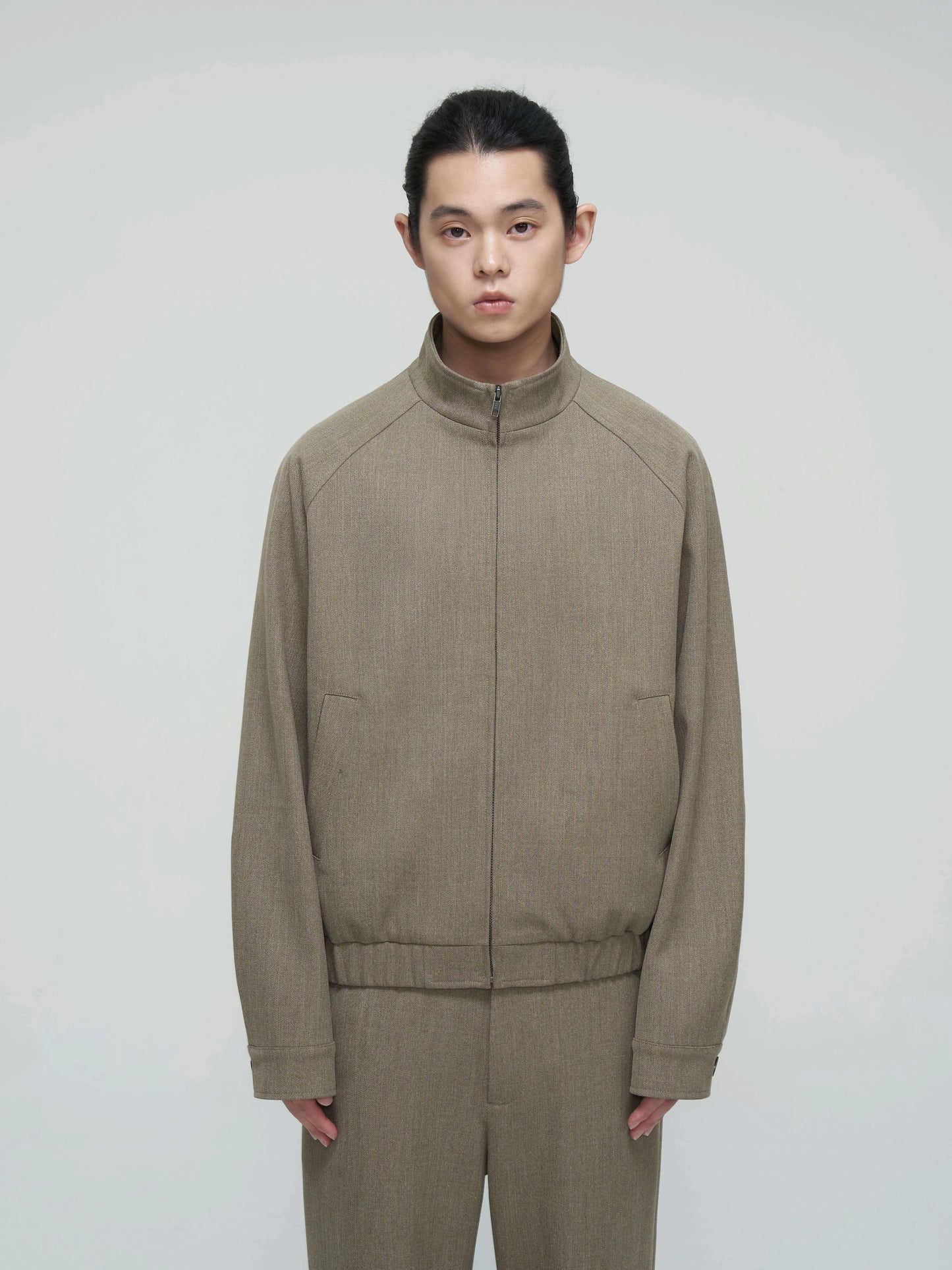 Textured Stand Collar Jacket