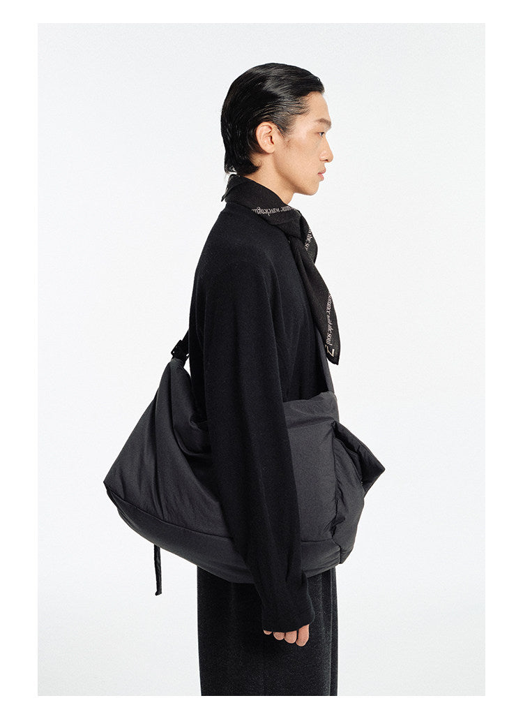 Metal Plate Quilted Shoulder Bag