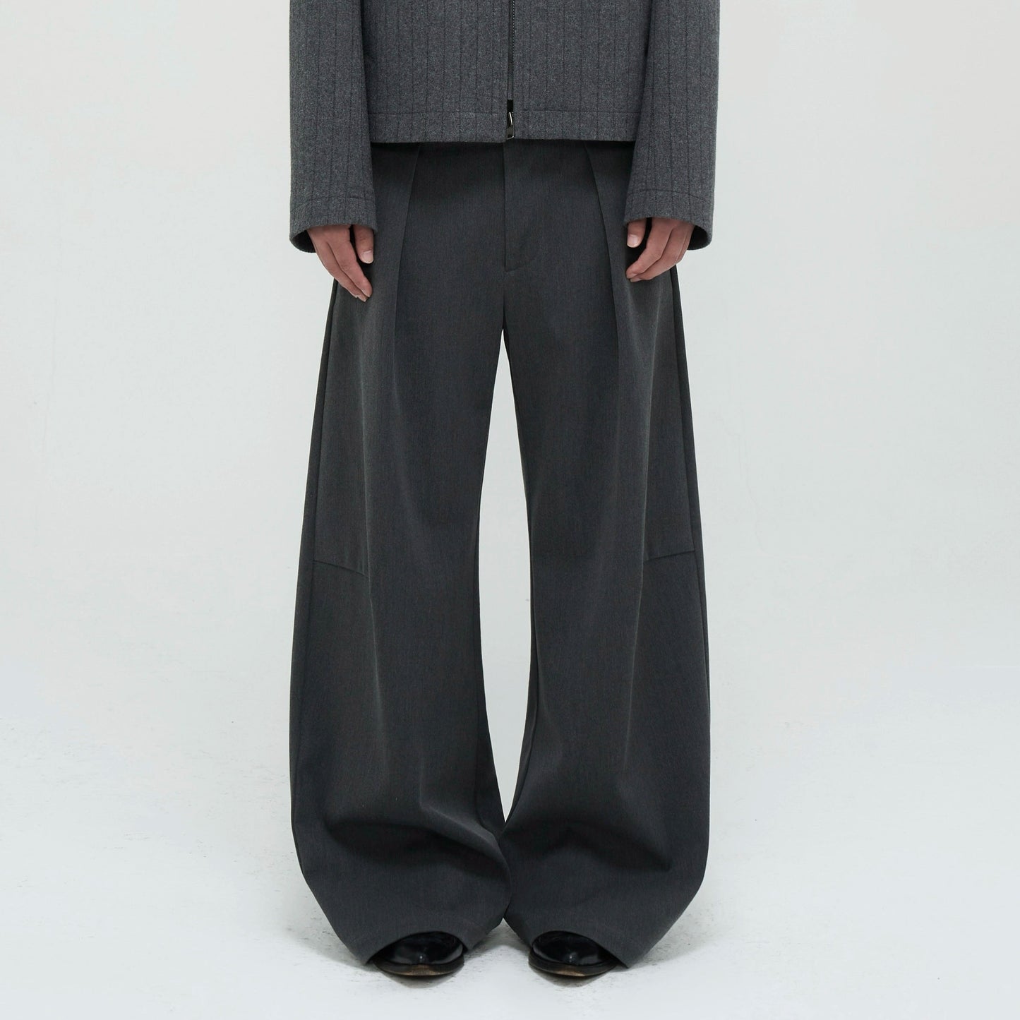 Pleated 3D Draped Trousers