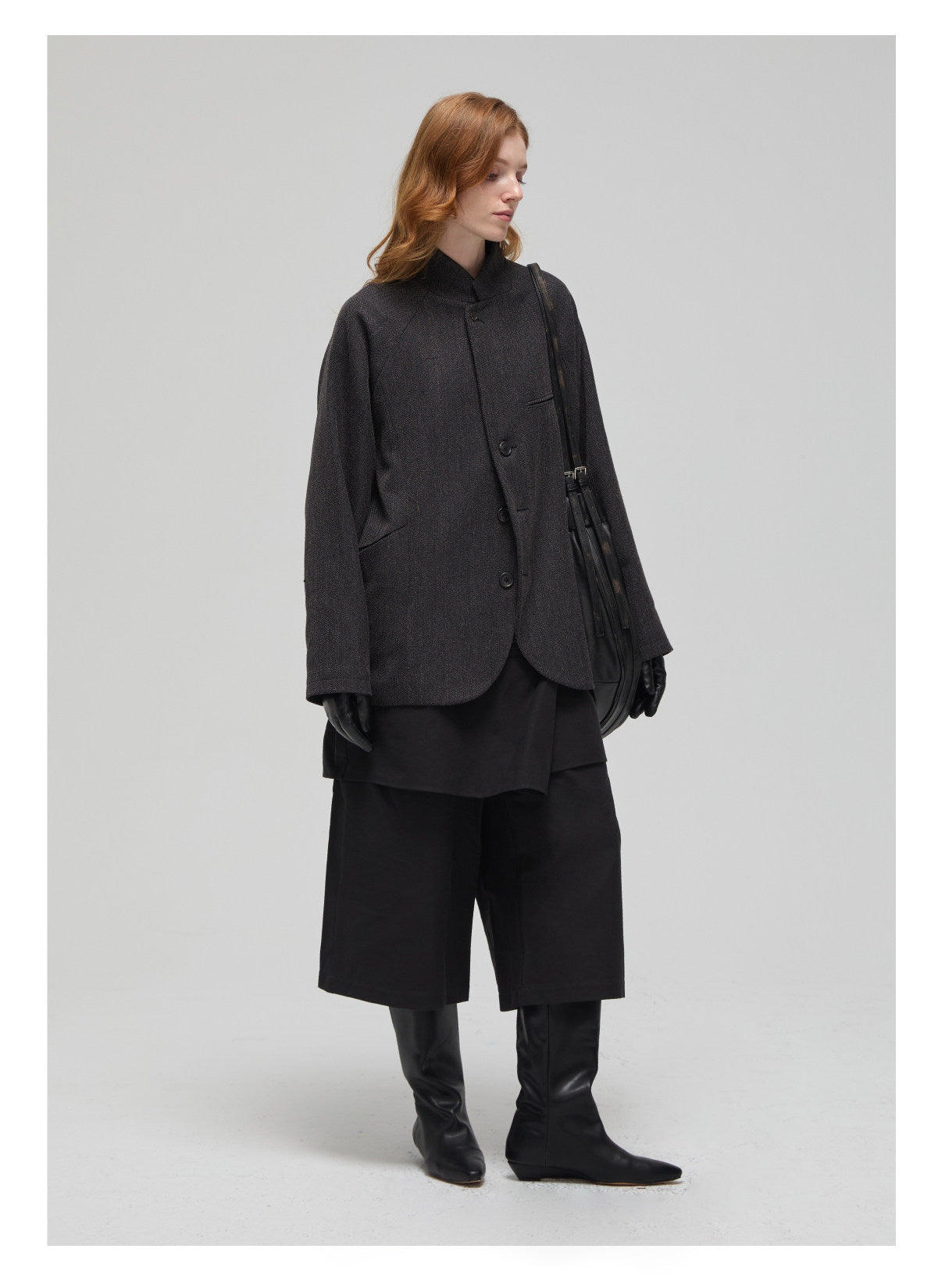 Japanese fed suit collar button jacket