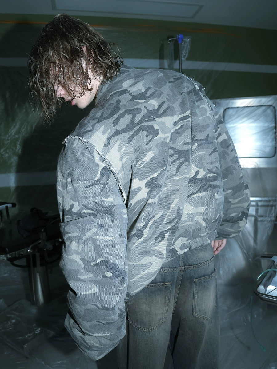 Camouflage Loose Bomber Jacket