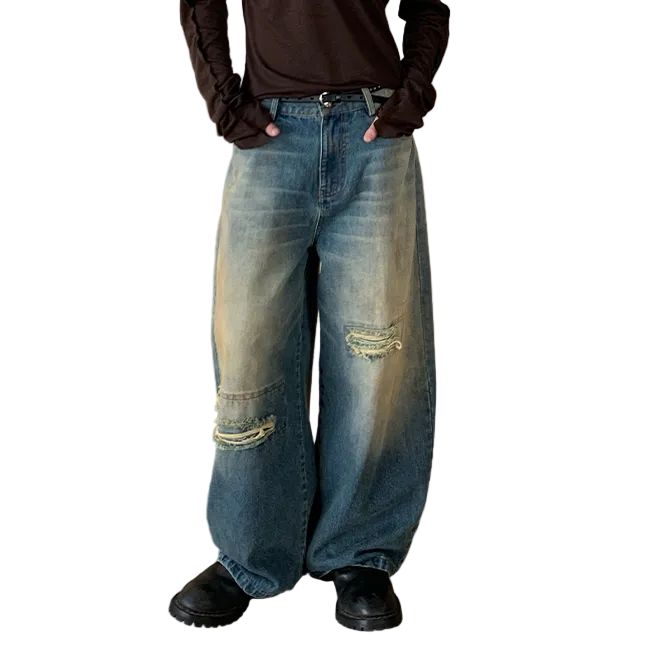 SADSOUP Mud-dyed washed jeans