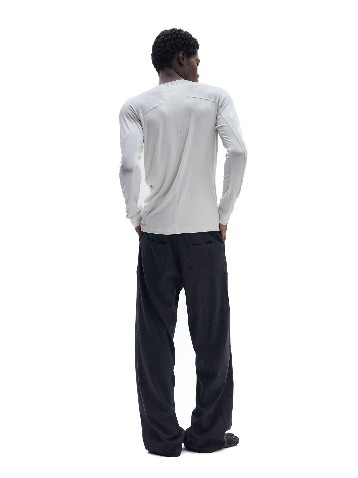 Full-back slim-fit basic long sleeve