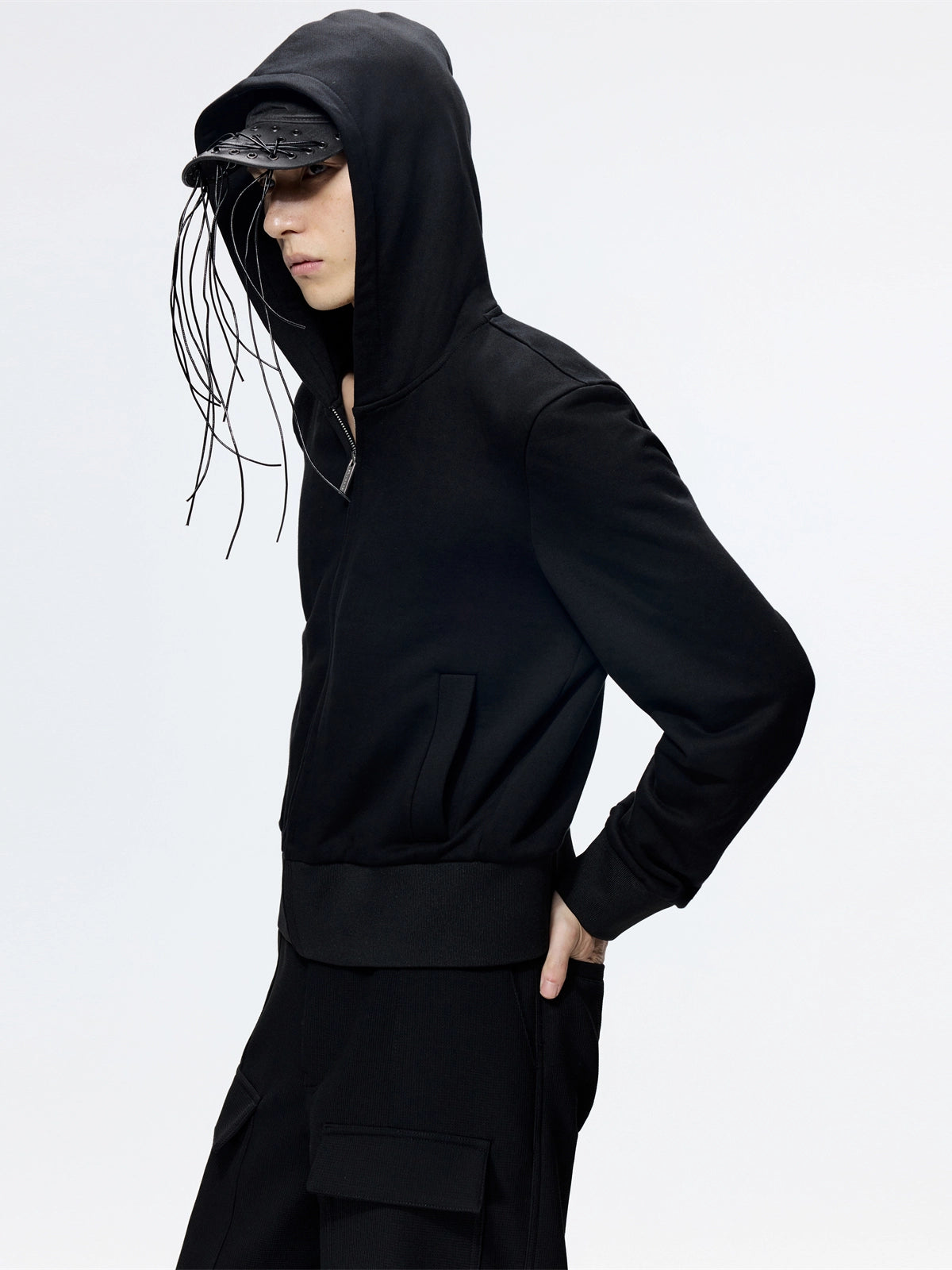 Black Versatile Slim Hoodie