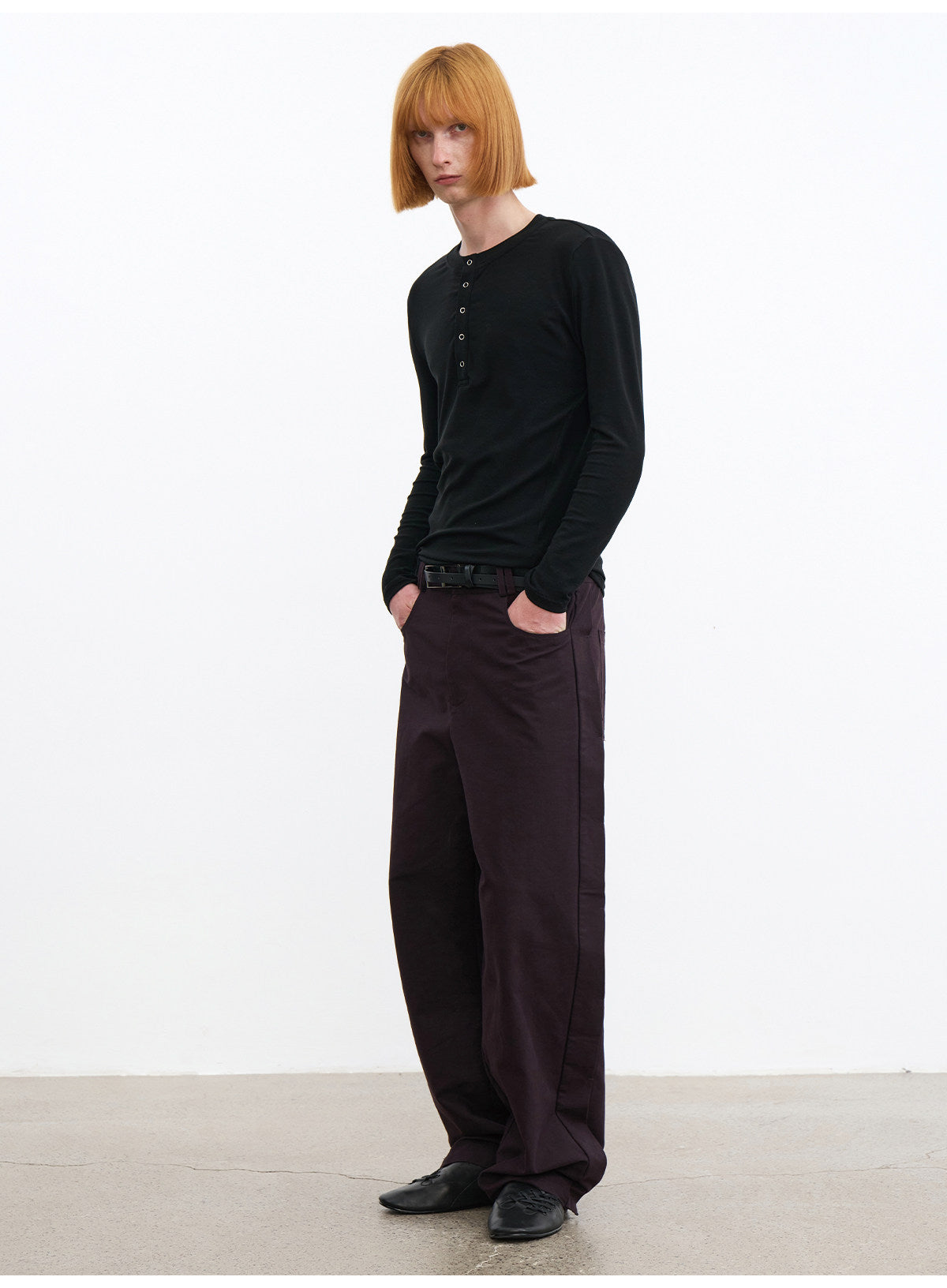 "Strength" Henry Collar Long Sleeve