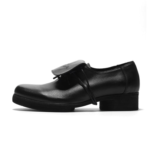 Washed Cowhide Square Toe Derby Shoes