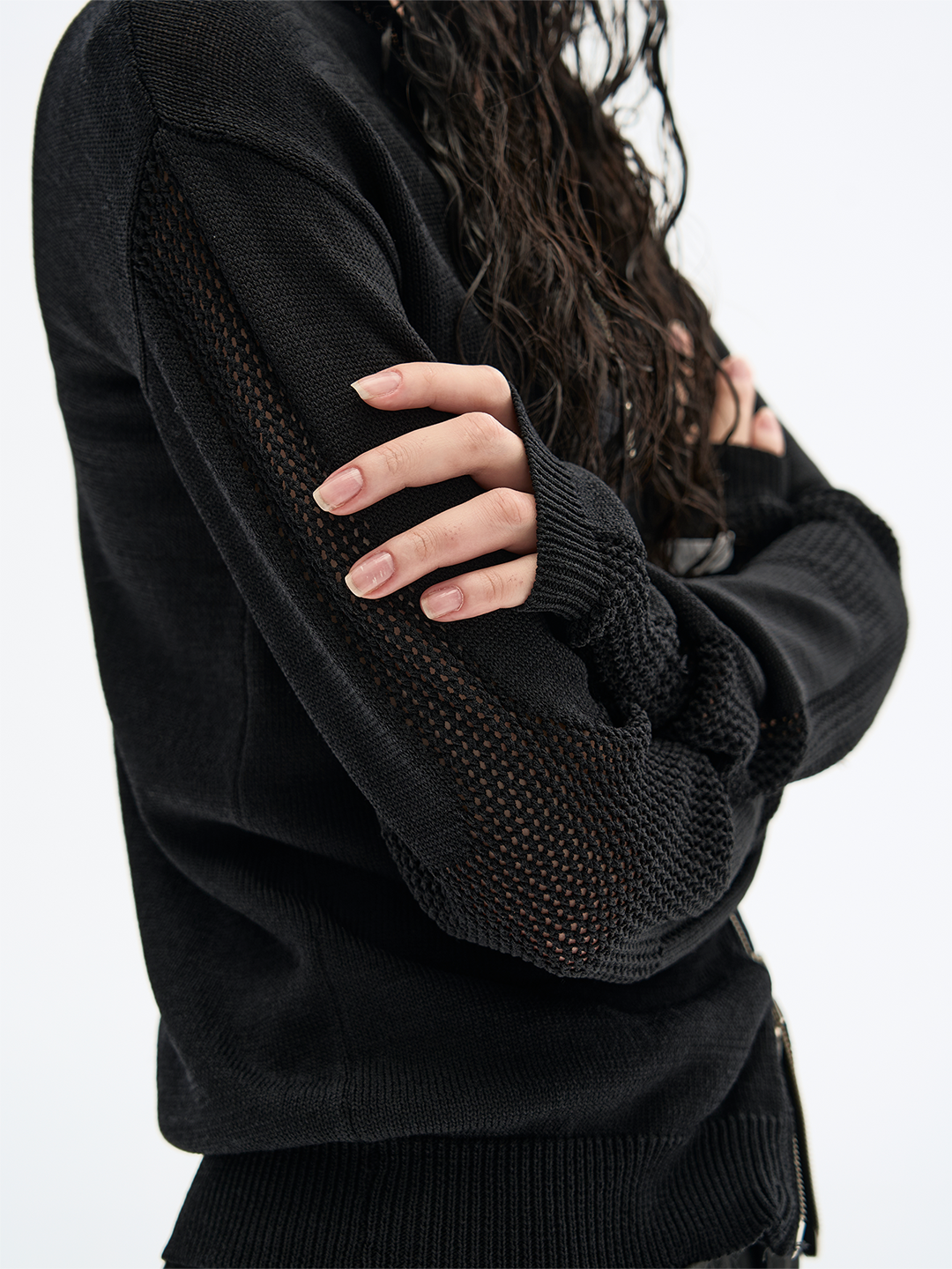 Cut out Prayer Zip Up Hoodie