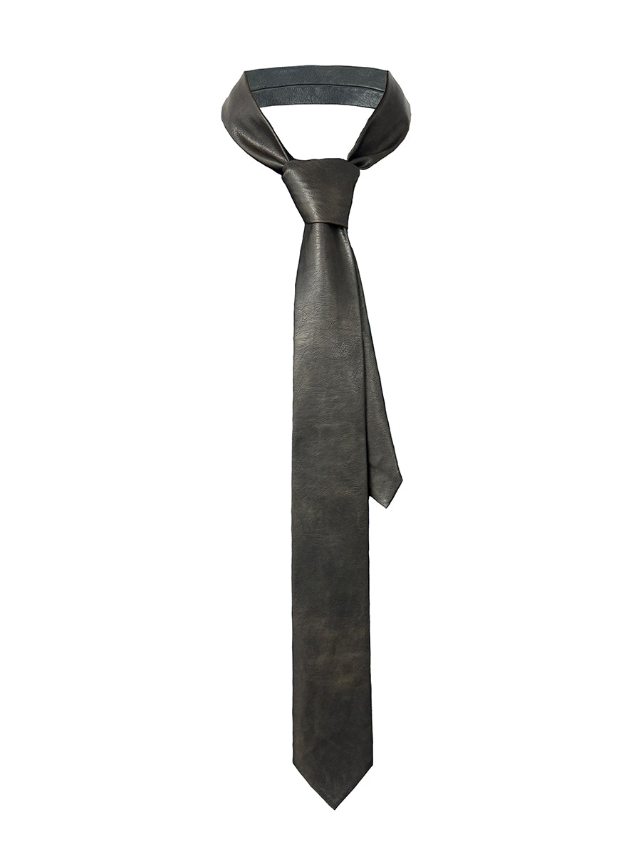 JCAESAR LEATHER TIE Retro Arrowhead Black