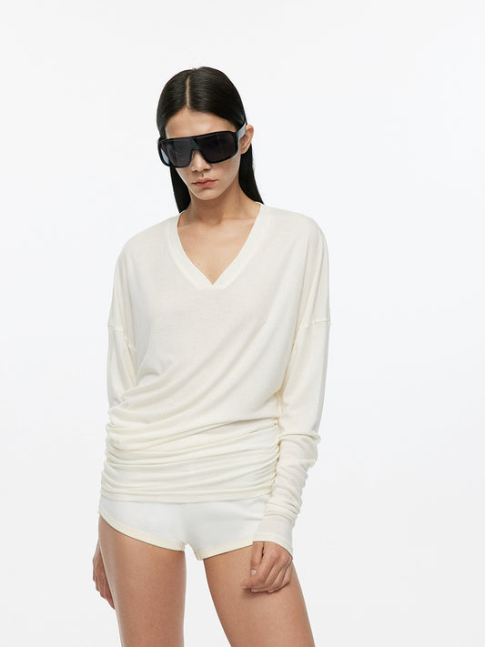 Stacked silk blend T-shirt