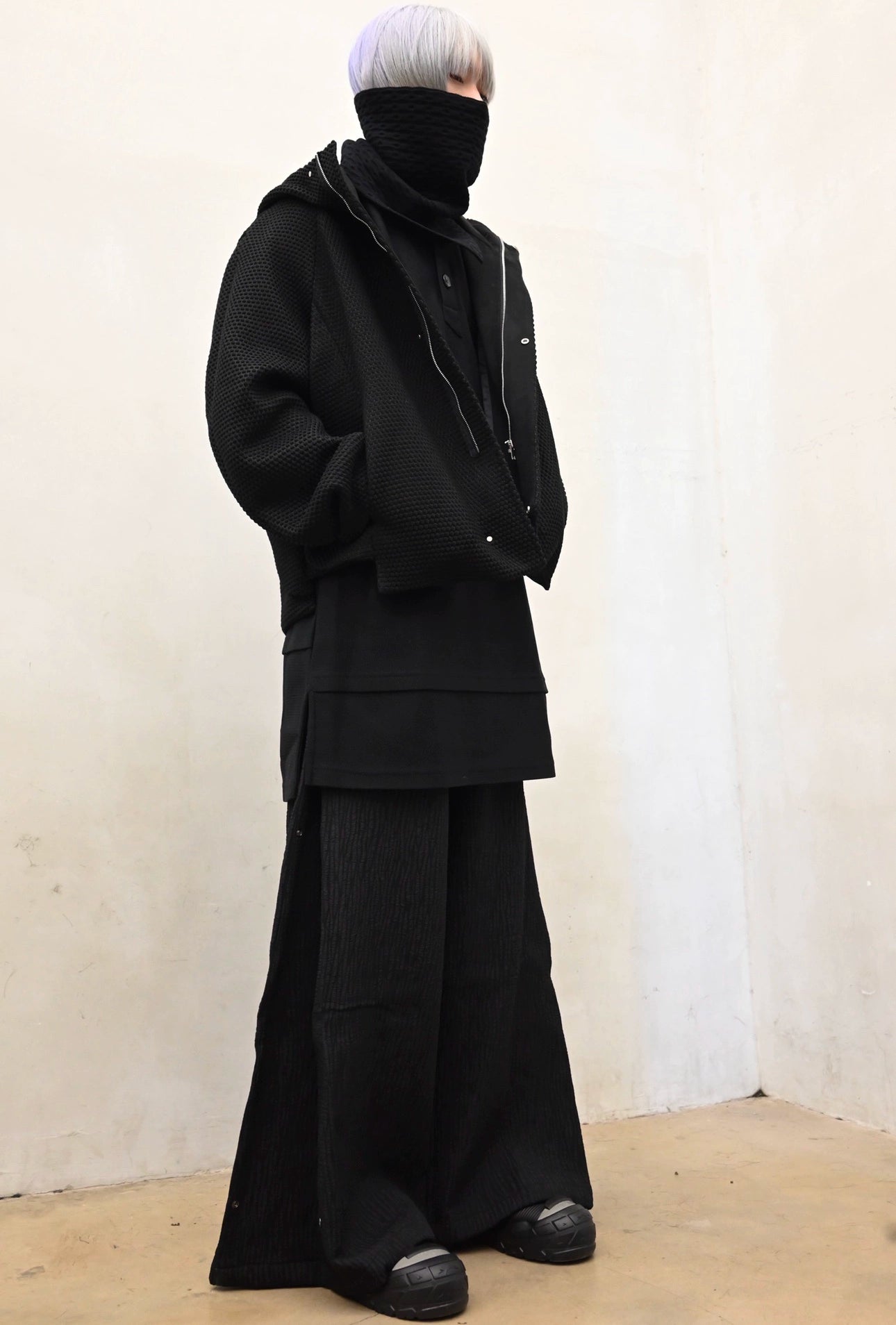 "089WP" Tree Heart Jacquard Straight Fold Pants