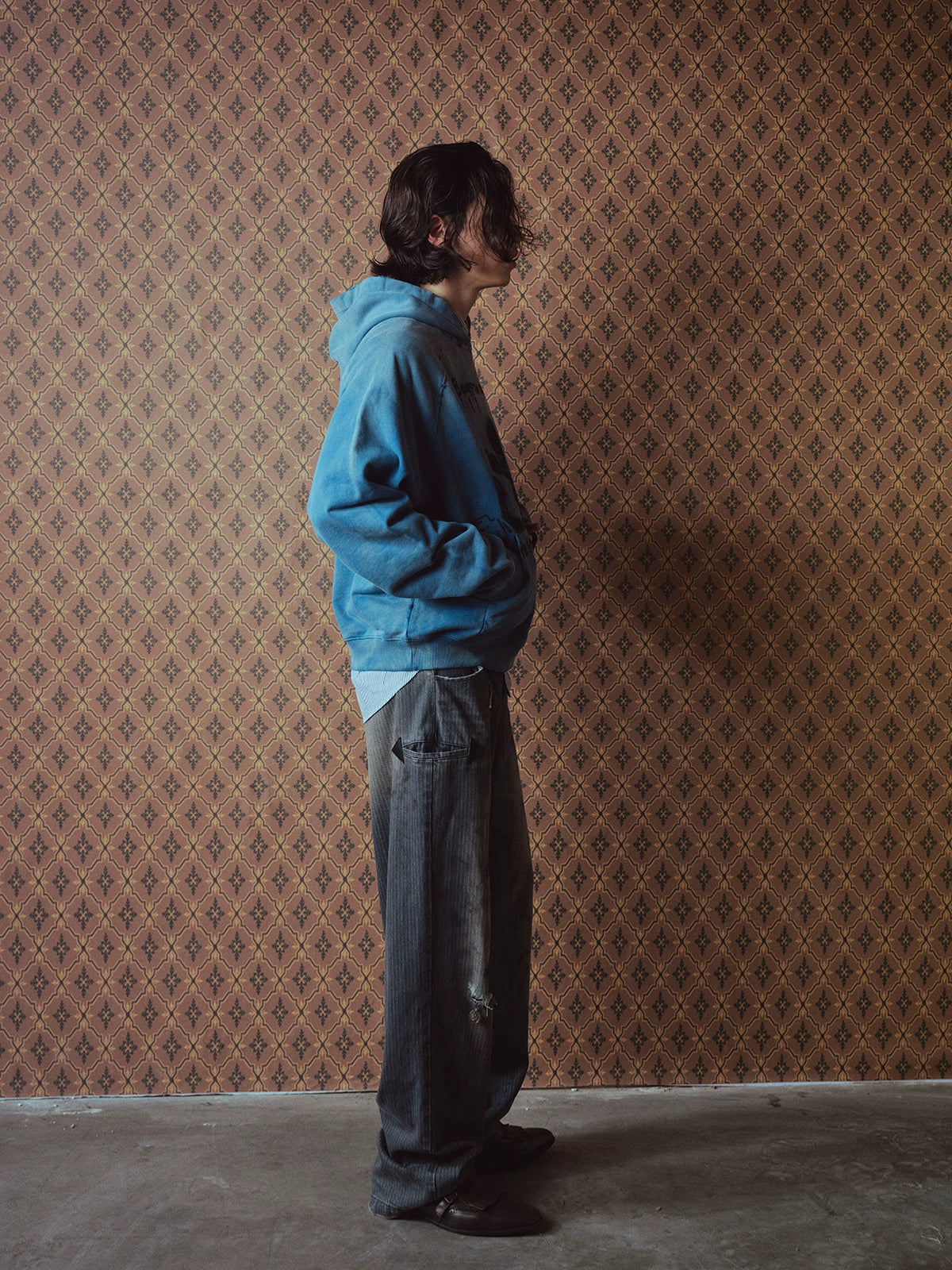 Patchwork Striped Hand-Painted Jeans