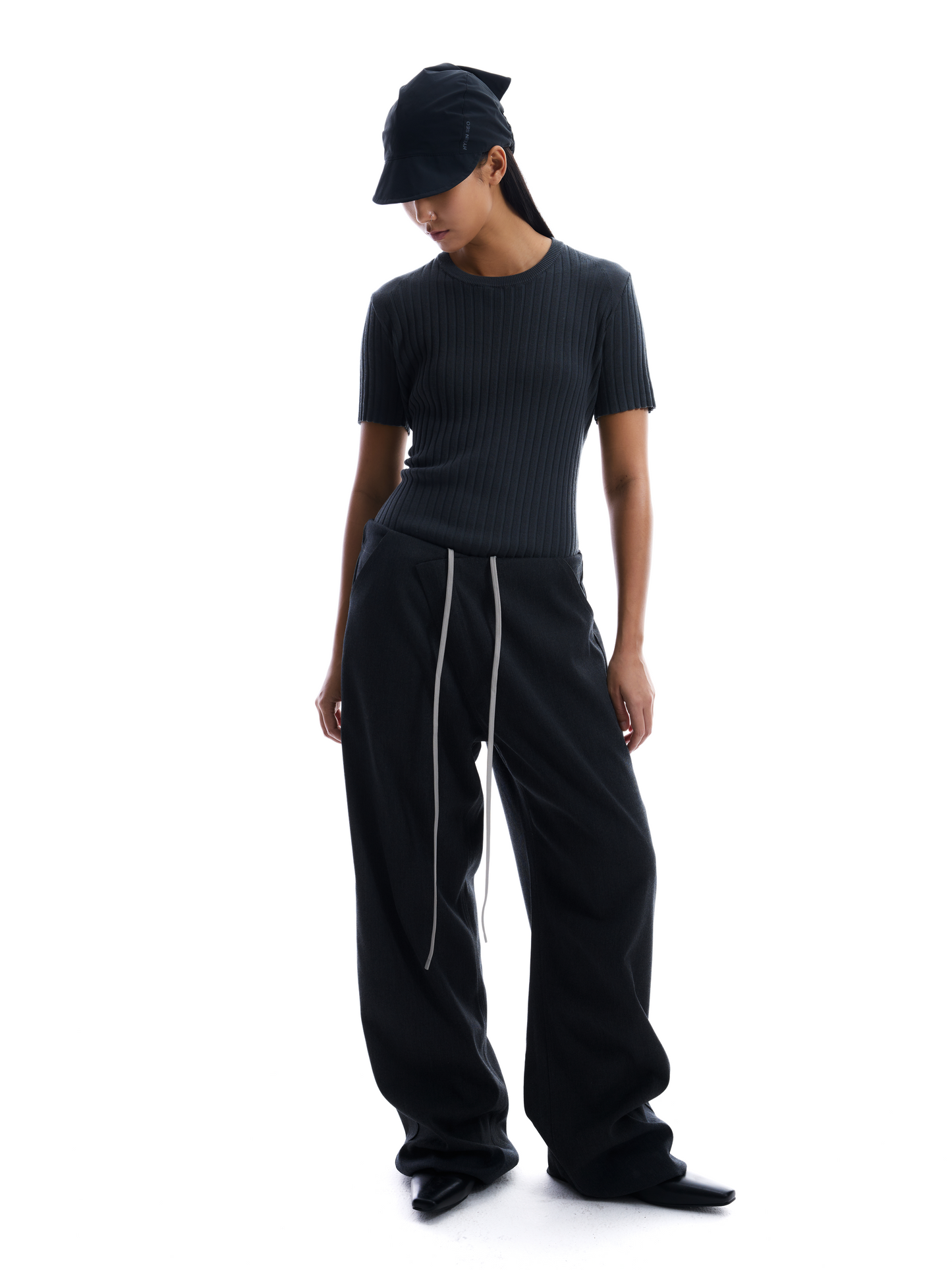 Pit strip knitted T-shirt
