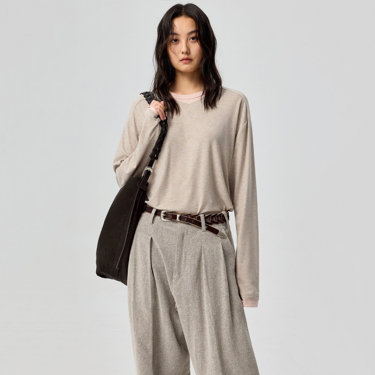 Simple Project Braided Cowhide Woven Belt
