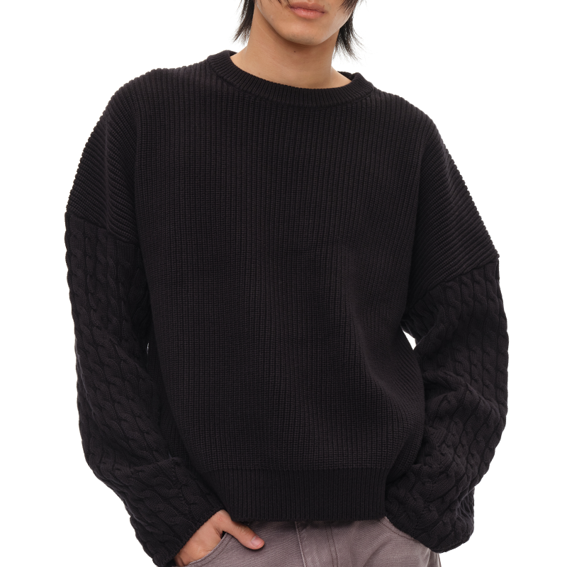 Pure cotton cable sweater