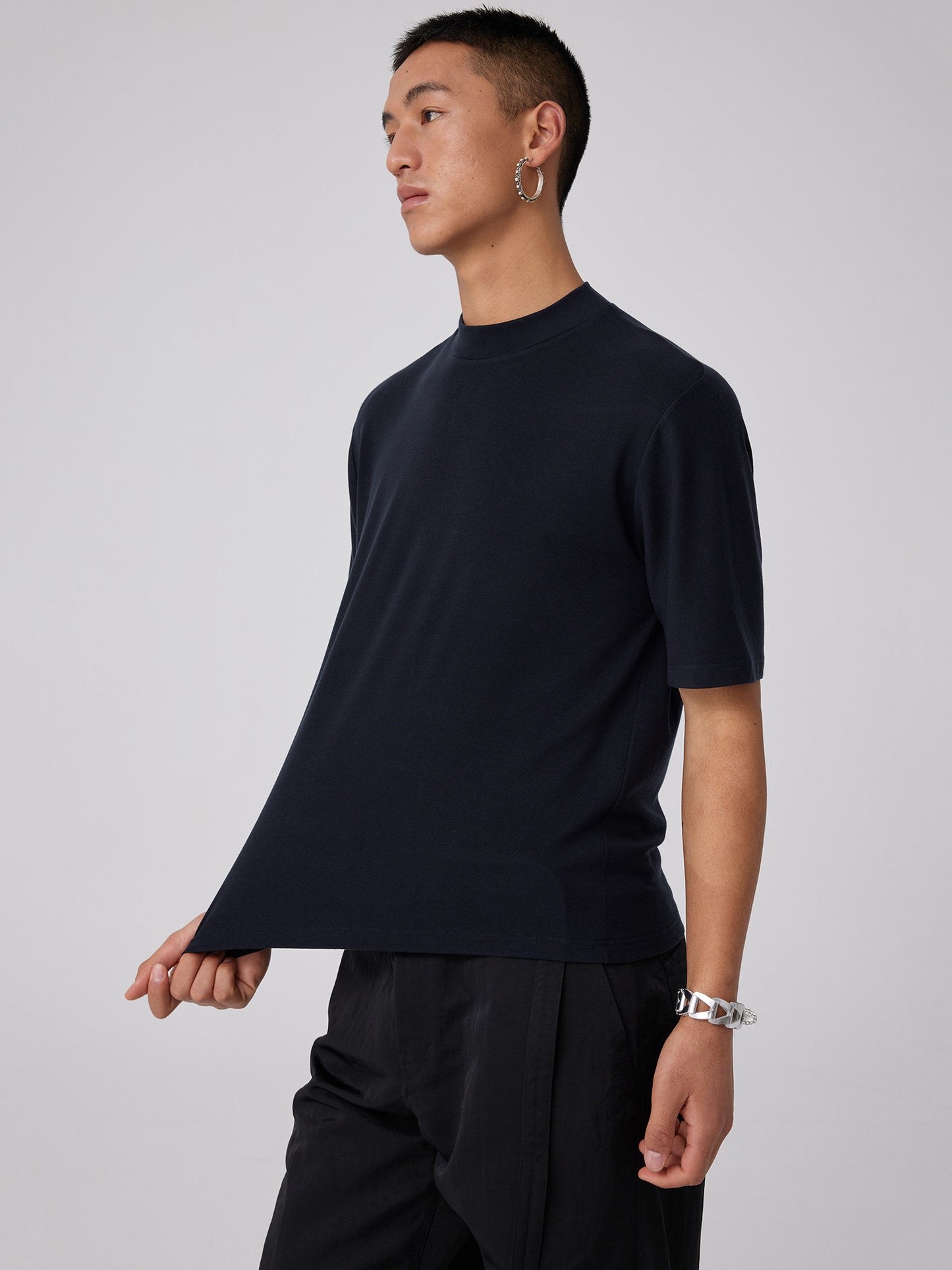 Mock Neck slim fit T-Shirt