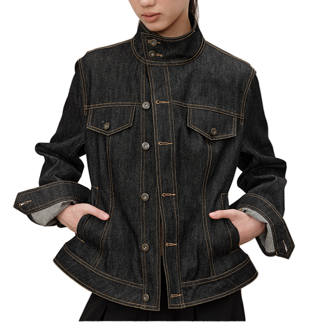 Slanted Placket Denim Jacket 12oz