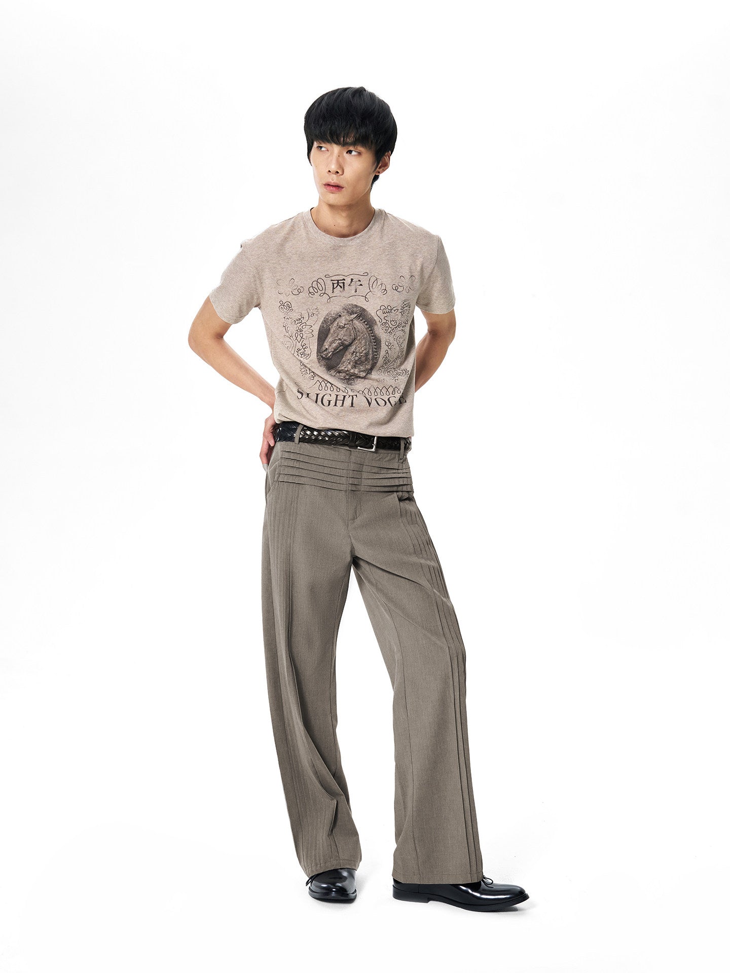 'Traccia' High-Waisted Trousers