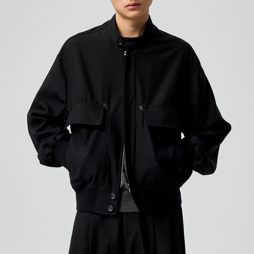 Band collar Wool Jacket