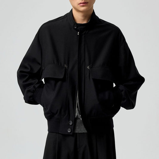Band collar Wool Jacket