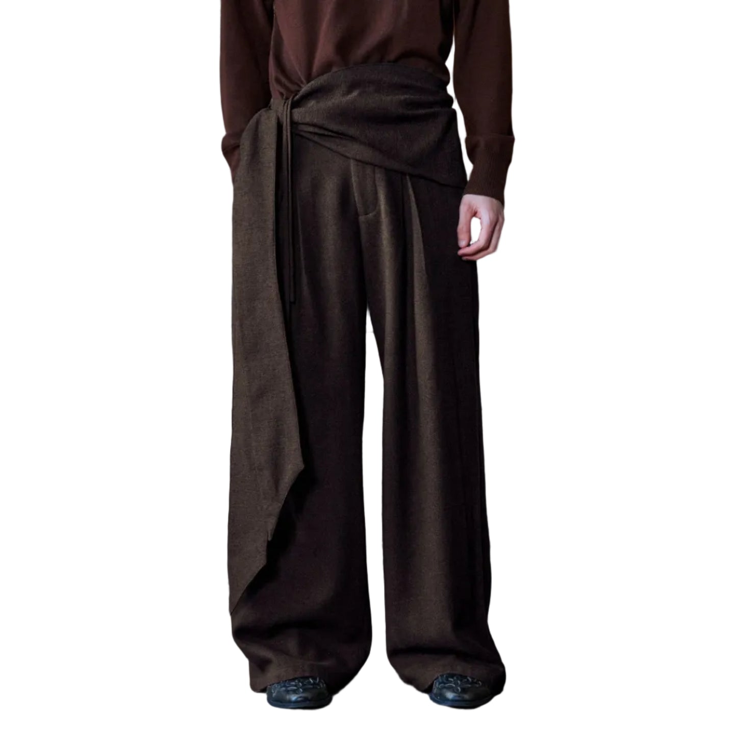 "Reins" wood jacquard trousers