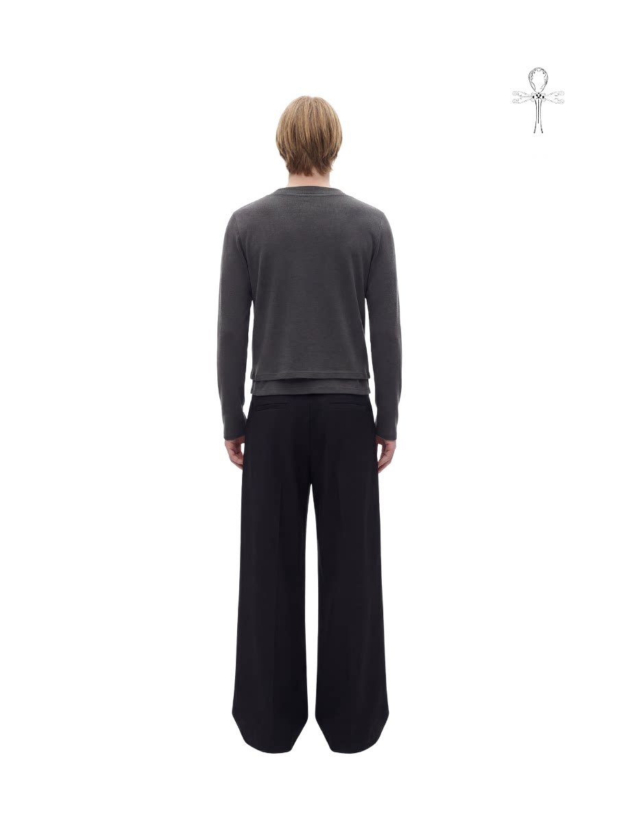 "Folded Halberd" fake layered long sleeve t-shirt