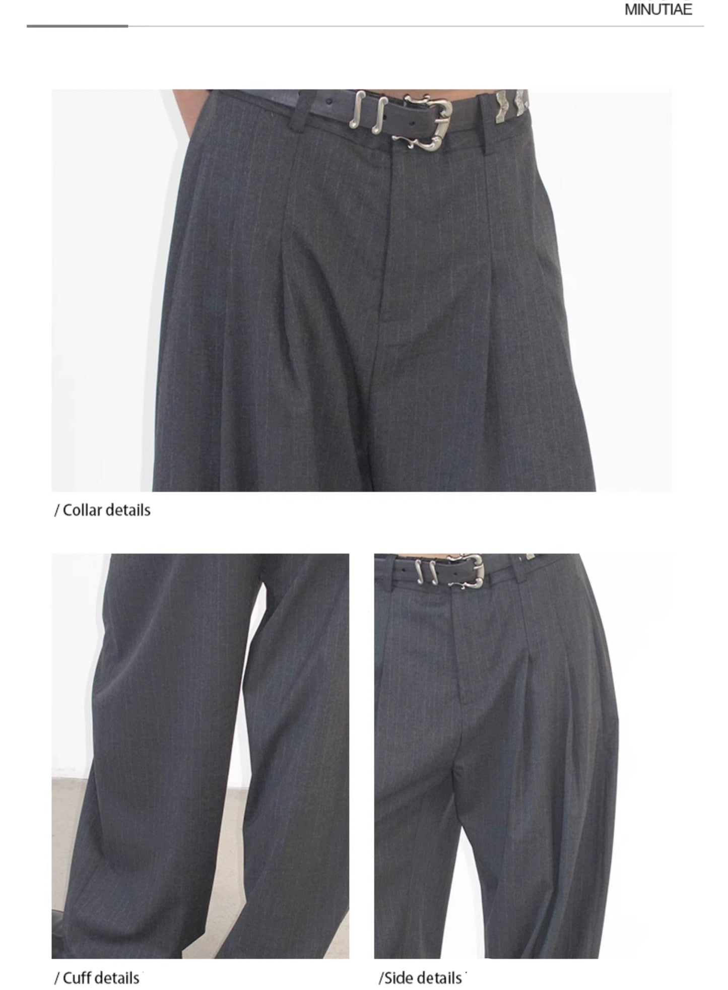 Striped gray scimitar trousers