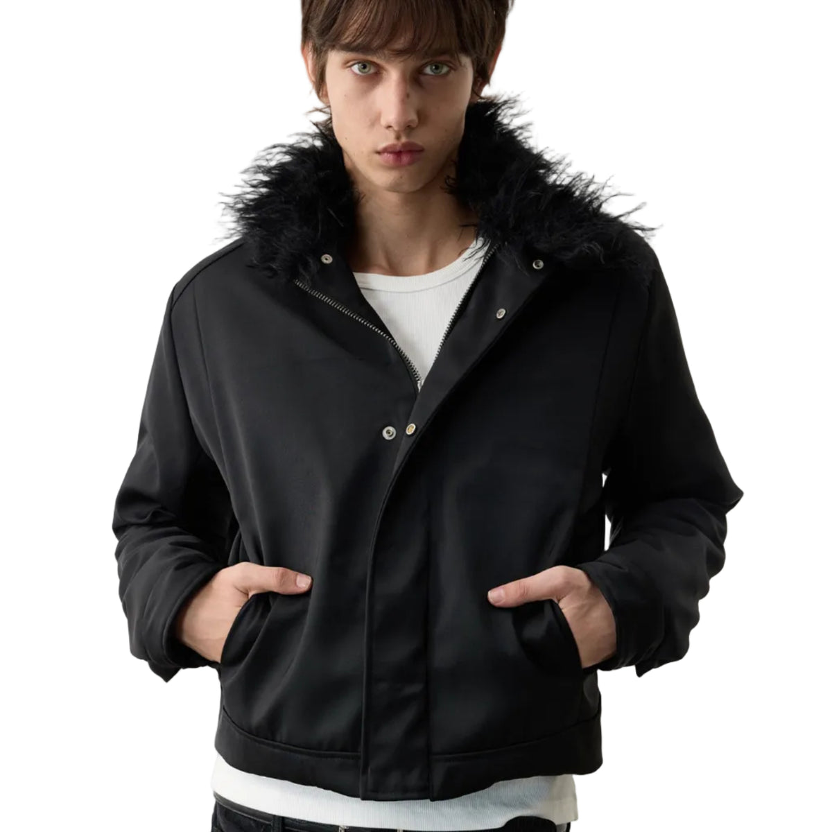 Wool Collar Slim Fit Jacket